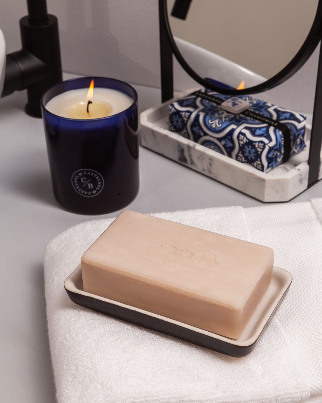 Lavender Chamomile Soap 200g with Soap Dish